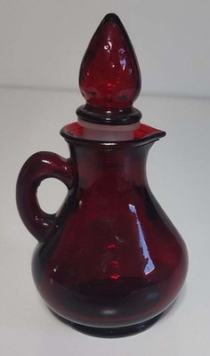 Vintagt Avon Strawberry Ruby Red Bath Foam Bottle With Cork Stopper