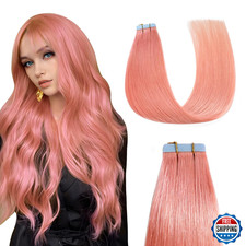 Sunya Rose Pink Tape in Human Hair Extensions 18" 25g 10Pcs Remy