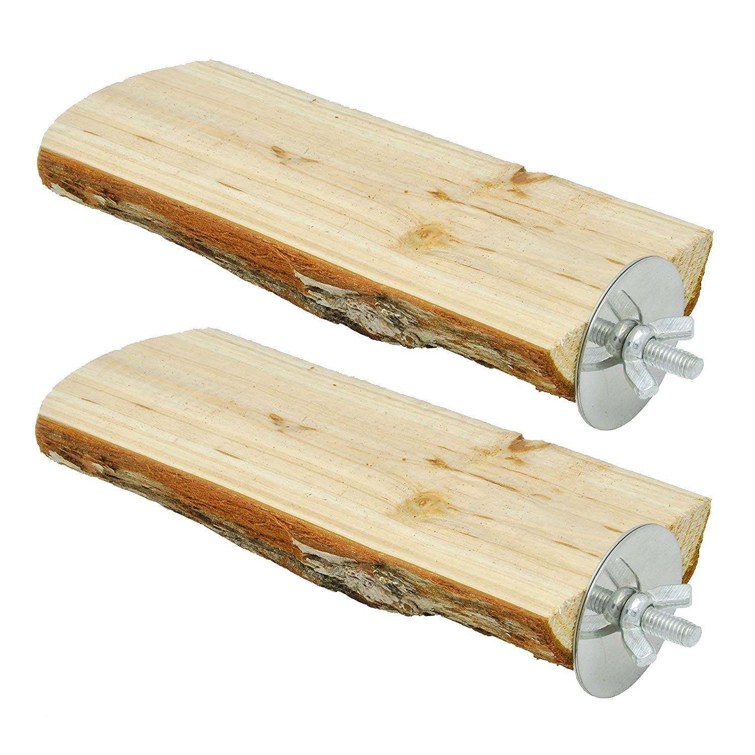 Perch, Wooden Platform For Birds 2 Packs, Natural Wood