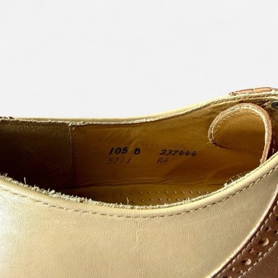 ニュー Vintage Cole Haan Men's Two-Tone Saddle Shoes Beige Brown Leather
