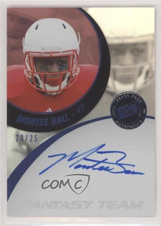 Montee Ball Press Pass Showcase Fantasy Team #MB2 Autograph-Blue