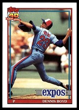 Dennis Boyd 1991 Topps #48 Montreal Expos MLB READ FREE SHIPPING AutographDen