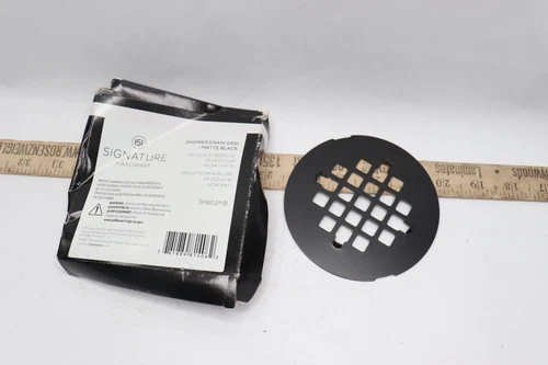 Signature Hardware Modern Snap-In Shower Strainer Matte Black 4-1/4" OD SH602MB - Picture 3 of 3