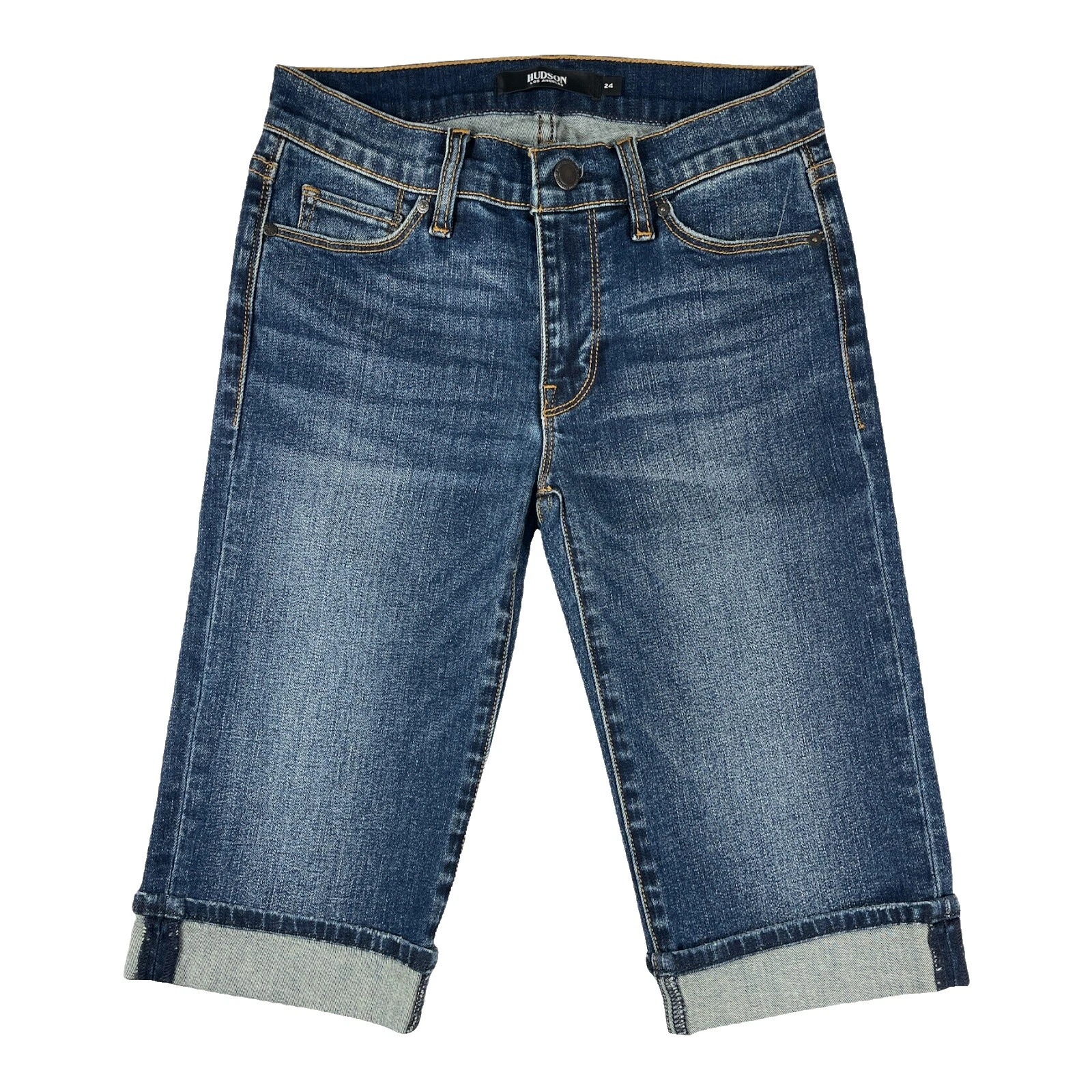 Hudson 纯色棉混纺短裤女