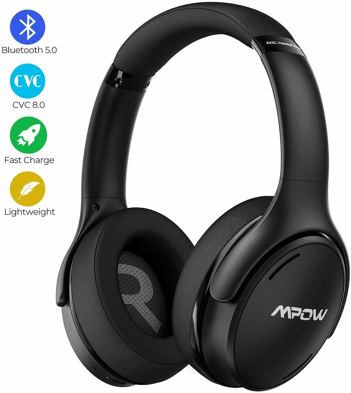 Mpow H19 IPO Active Noise Cancelling Headphones Bluetooth 5.0 Wireless  Headphones with CVC 8.0 Mic - Black for sale online | eBay