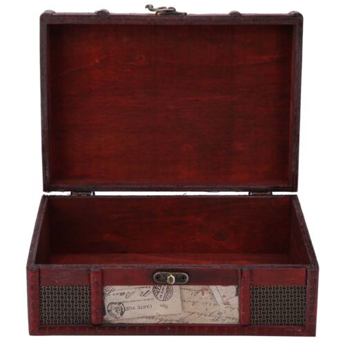 Vintage Wooden Jewelry Storage Box Handmade Wooden Decor Book Box(Stamp) Esp - Picture 1 of 9