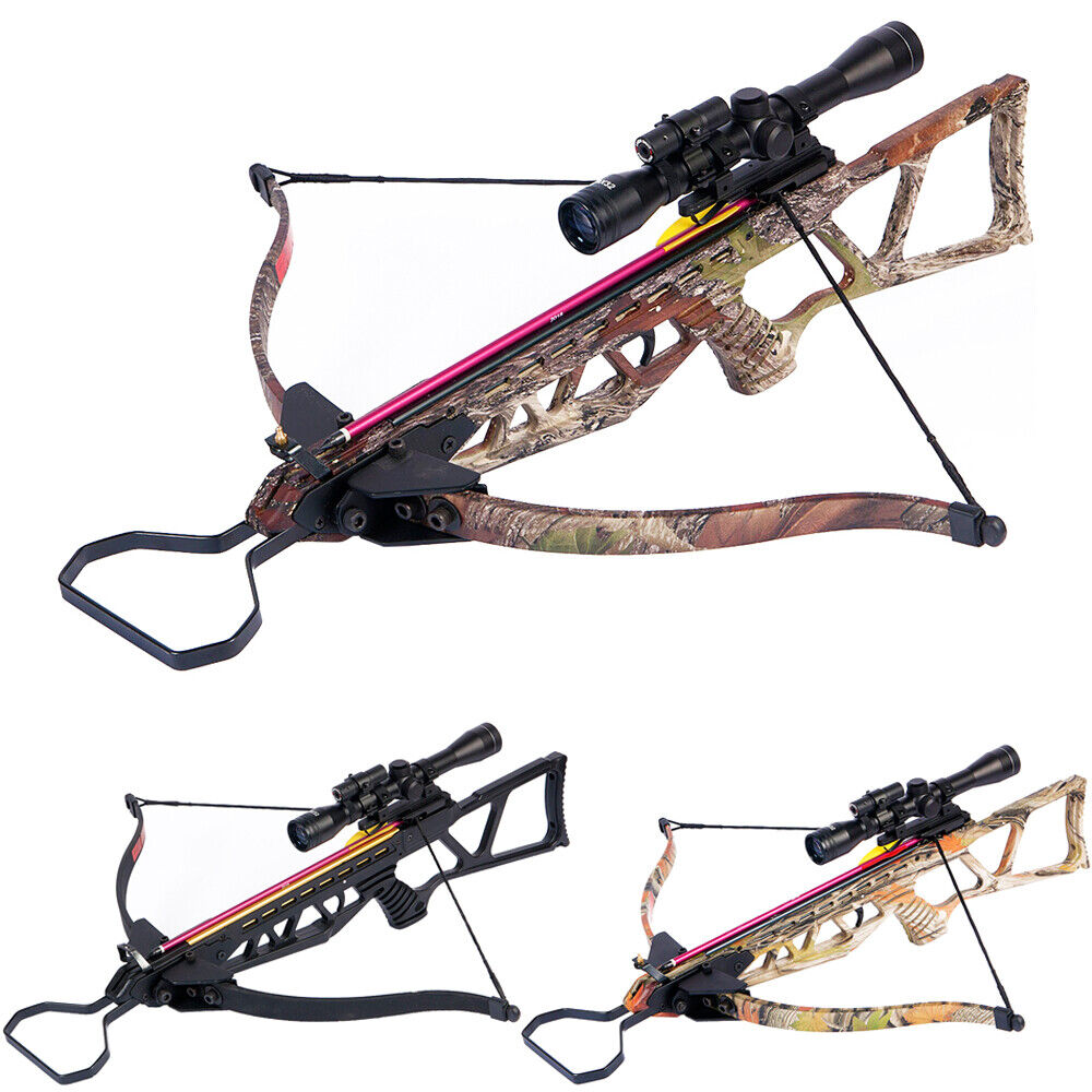 180 lb Black / Camouflage Camo Hunting Crossbow Bow +4x20 Scope +7 Arrows 150 80