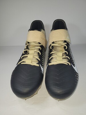 NIKE Alpha Menace Pro 2 Mid Black Gold Football Cleats Men\'s 16 BV3945-700 NEW NIKE ALPHA MENACE PRO 2MID FOOTBALL CLEATS  main image 2