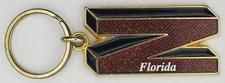 Vintage Z Florida Souvenir One Sided Metal Keychain Keyring by Key Karriars