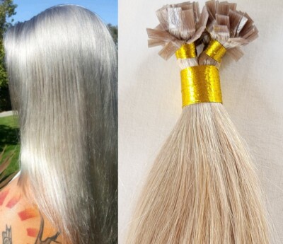 18 ,22  100 grams ,Flat Tip Keratin Remy Human Hair Extensions Light Ash Blonde
