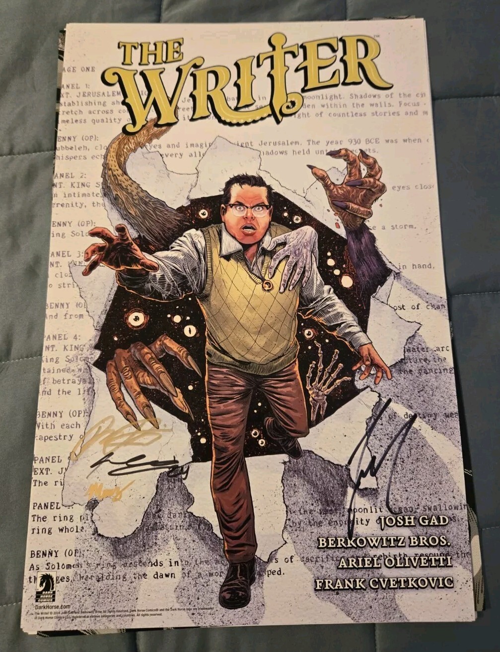 The Writer Dark Horse SIGNED Print 11x17 SDCC COMIC CON Josh Gad