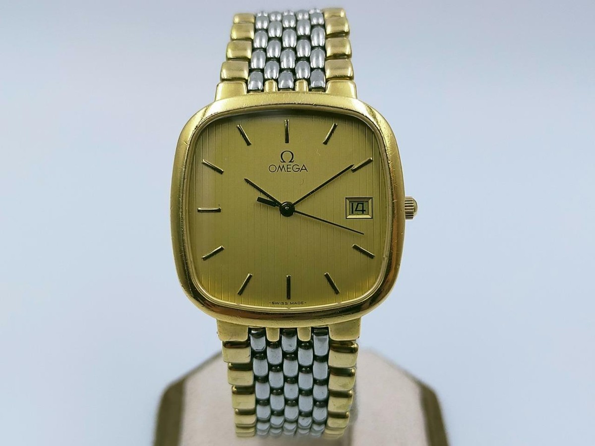 Authentic OMEGA DeVille 18K Gold plated & SS Men's Watch Ref