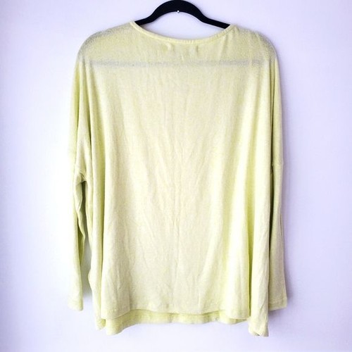 NUEVO CON ETIQUETAS SOLO Our Story Camisa Top Para Mujer Viscosa Amarilla Cómoda Manga Larga XL - Imagen 2 de 5