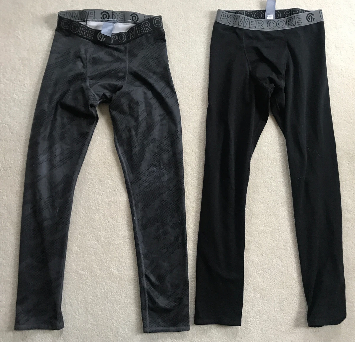 (2) Champion C9 Power Core Long John’s athletic compression pants Boys L 12  14