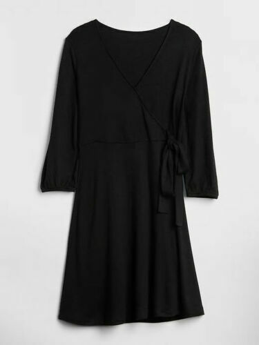 Carrie Lace Sleeve Midi Slinky Jersey Wrap Dress in Black | Pour Moi