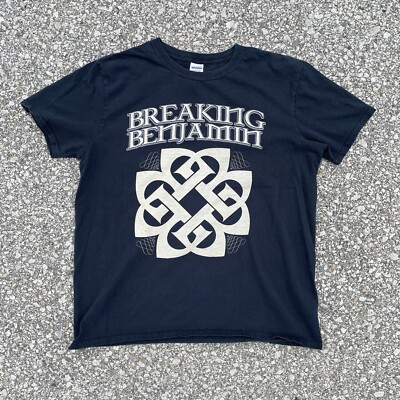 Breaking Benjamin Shirt Mens Large Black Acoustic Tour 2014 Rock Band Music Y2K