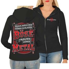 Frauen Kapuzenjac​ke Brave Mädchen hören Schlager FRAUEN HÖREN METAL heavy