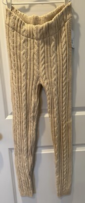 NWT Forever 21 x Pantone Leggings Pants Small Sweater Cable Knit Color Sand