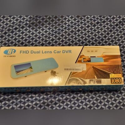 Car DVR Rearview Mirror Dash Cam FHD 1080P Dual Lens Front Rear Camera 10'' TB