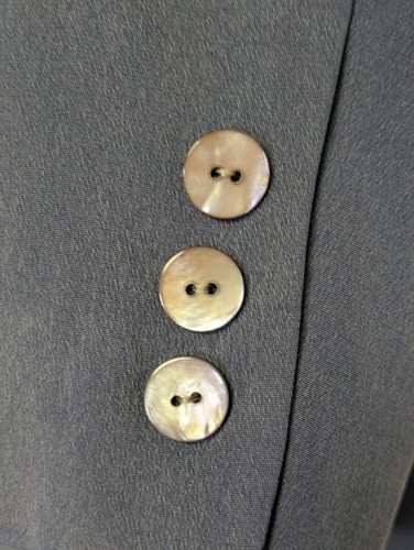 Abito blazer seta vintage Nordstrom Studio 121 donna taglia 16 blu foderato con bottoni - Foto 4 di 10
