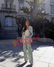 ZARA NEW WOMAN HIGH WAIST FLORAL PRINTED SATIN PANTS XS-XL REF: 2418/141