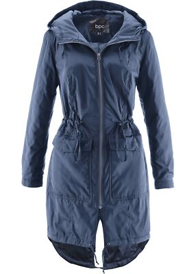 Leicht gefütterter Outdoormantel m Tunnelzug Gr 40 Indigo Damen-Mantel Parka Neu