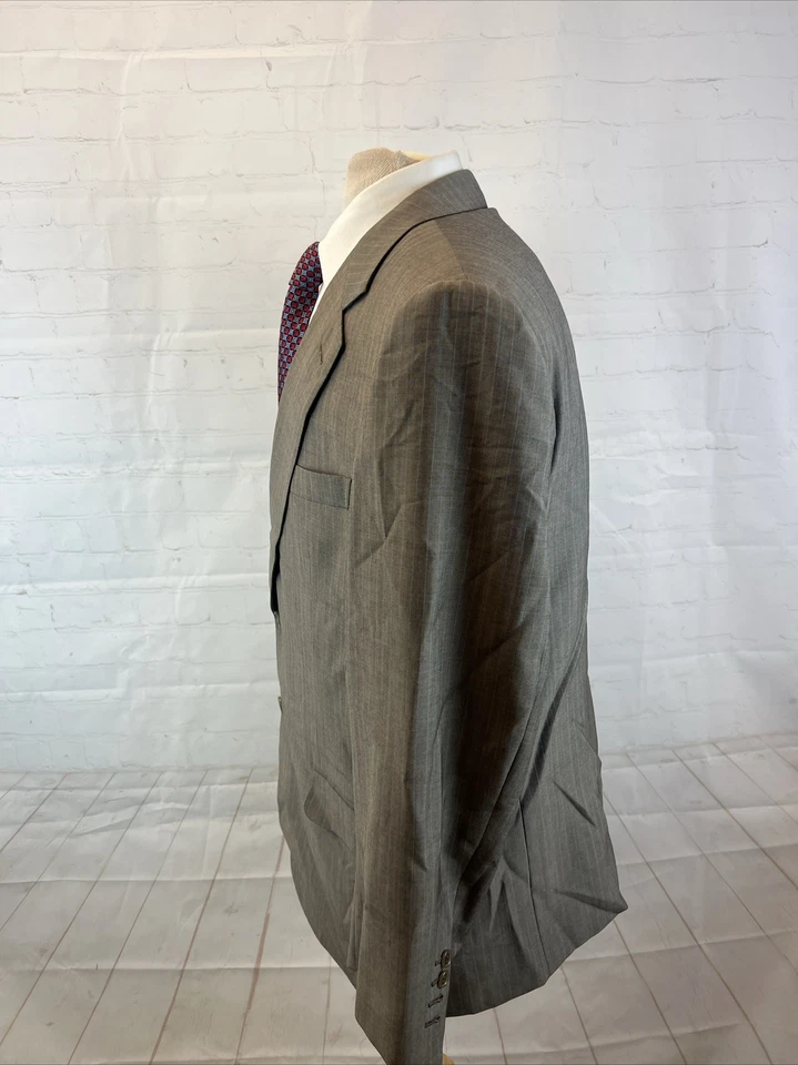 Brioni Men's Beige Gray Striped Wool Mohair Blend Suit 46R 38X27 $5,295 - Image 4 of 4