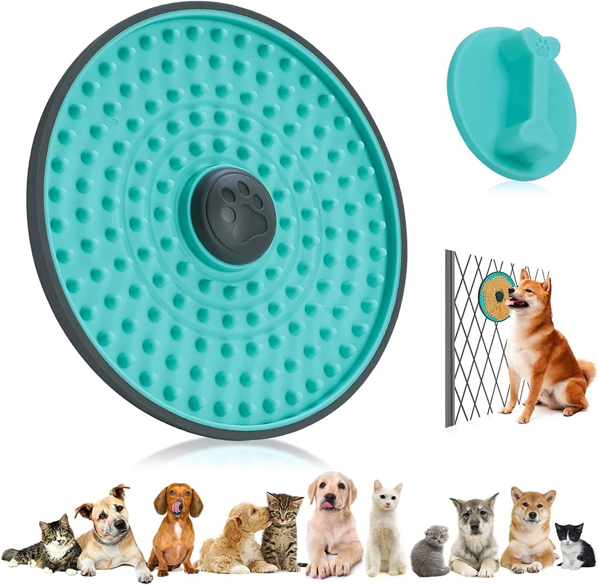 Lick Mat for Dogs, 2 Pcs Dog Crate Lick Pads Slow Feeder, Lick Pad Crate  Training Toy Crate Lick Plate,Very Suitable Peanut Butter, Treats Yogurt