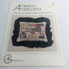 America Americana Cross Stitch Pattern APG Sampler #3 VTG 1981