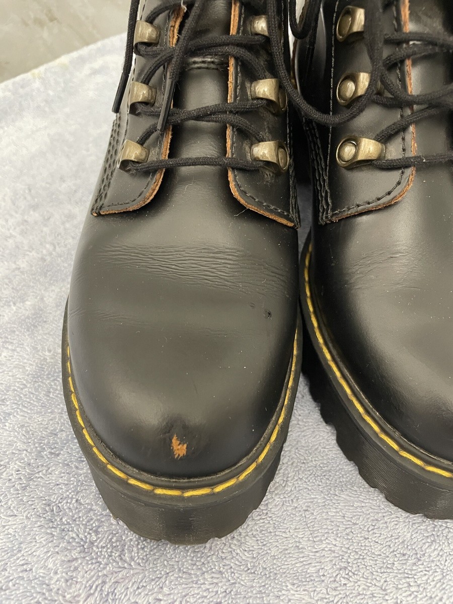 MARTENS Leona Vintage Smooth Leather Heeled Boots Women's Size