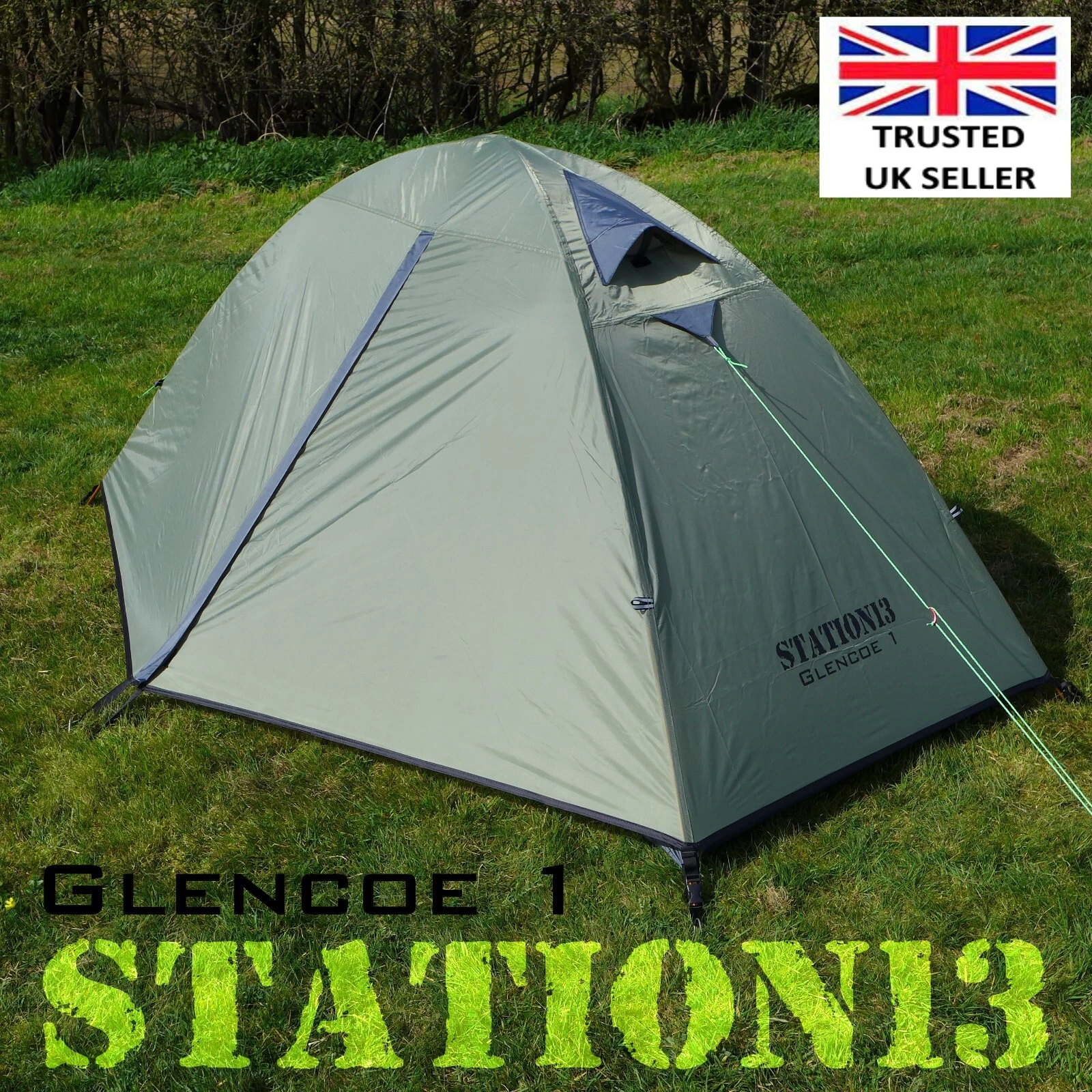 1 Person Tent - Lightweight Backpacking Tent - STATION13 'Glencoe 1' - Just 2kgs