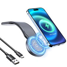 MagSafe Car Mount Bendable Detachable Aluminum Arm Magnetic Car Phone Holder 15W