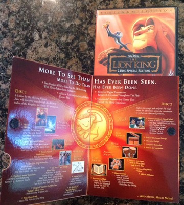 The Lion King (DVD,2003,2-Disc,Platinum Edition) Authentic Disney US Release