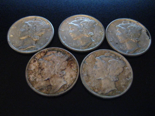 15 Piece Roll 1940-P BU 90% Silver Mercury Head Dimes