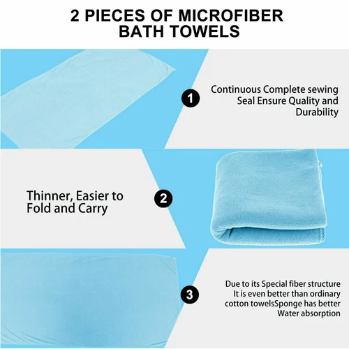 Extra Large Microfibre Lightweight Beach Towel Quick Dry Travel Towel Bath Sheet - Picture 6 of 14
