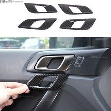 Abs Carbon Fiber Interior Door Handle Trim Cover Set Fits Ford Ranger 2015-2021