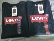 Levi Strauss and Company Long Sleeve Men's Crew Neck Tee Shirt Black NWT XL-XXL