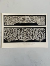 Antique Chromolithograph – Lace Designs Jane Clarke Victorian Textile Art Print 
