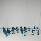 Vintage Marx USA Civil War Soldiers 24 Figure Army Lot Blue Plastic 10 Poses