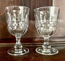 Pair EAPG Argus Goblets, Flint Glass, Likely M’Kee Bros, Pittsburgh, PA, 1860s