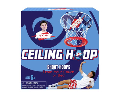 Jesser Ceiling Basketball Hoop Set w/ 2 Mini Balls Indoor Bedroom Dorm Game NEW