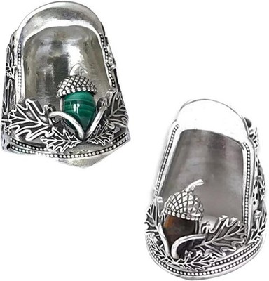 2-Pieces Open Nail Acorn Thimble - Metal Sewing for Silver -B 