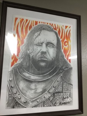 Game Of Thrones  the Hound  12 x9  Pencil And Colored Pencils- Original Art 1/1 
