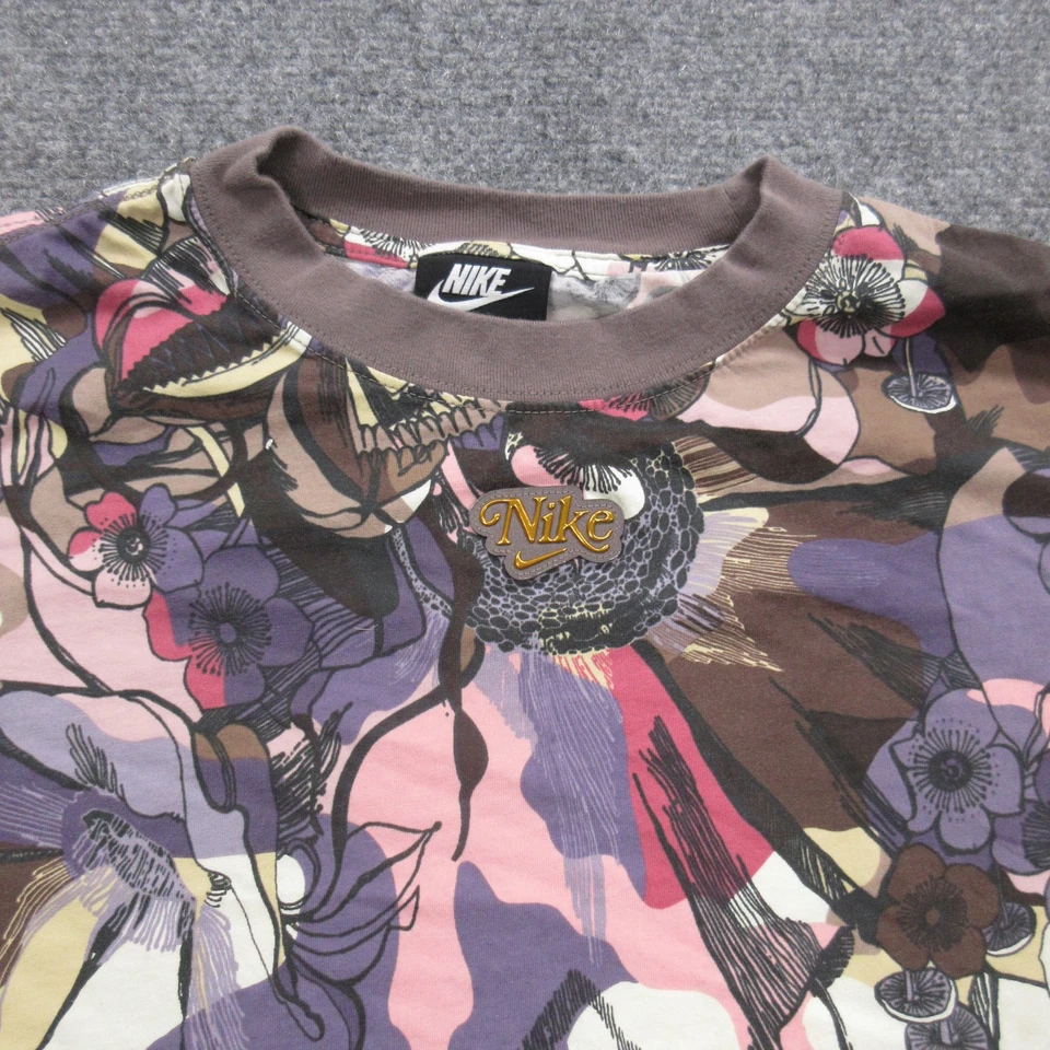 Camisa Nike Para Mujer XL Floral Estampado Abstracto Cuello Redondo Colorido DC5503-004 Foto 4 de 4