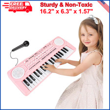 Kids 37 Keys Piano Keyboard  Music Piano Toys with Microphone  Portable Dual