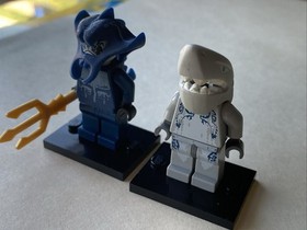 2)Manta + Shark Warrior Lot 8077 8073 Atlantis Trident LEGO&reg; Minifigure Figure