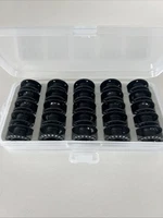 Genuine Bernina 4/5/7 Sewing Machine Jumbo Bobbins Set of 25 with Case