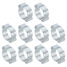 30 Pack 13-15mm Double Ear Hose Clamp Galvanized Steel Crimp Rings