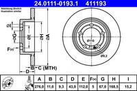 2X Ate Bremsscheibe 24.0111-0193.1 FüR Mercedes Klasse W177 V177 Sports Tourer