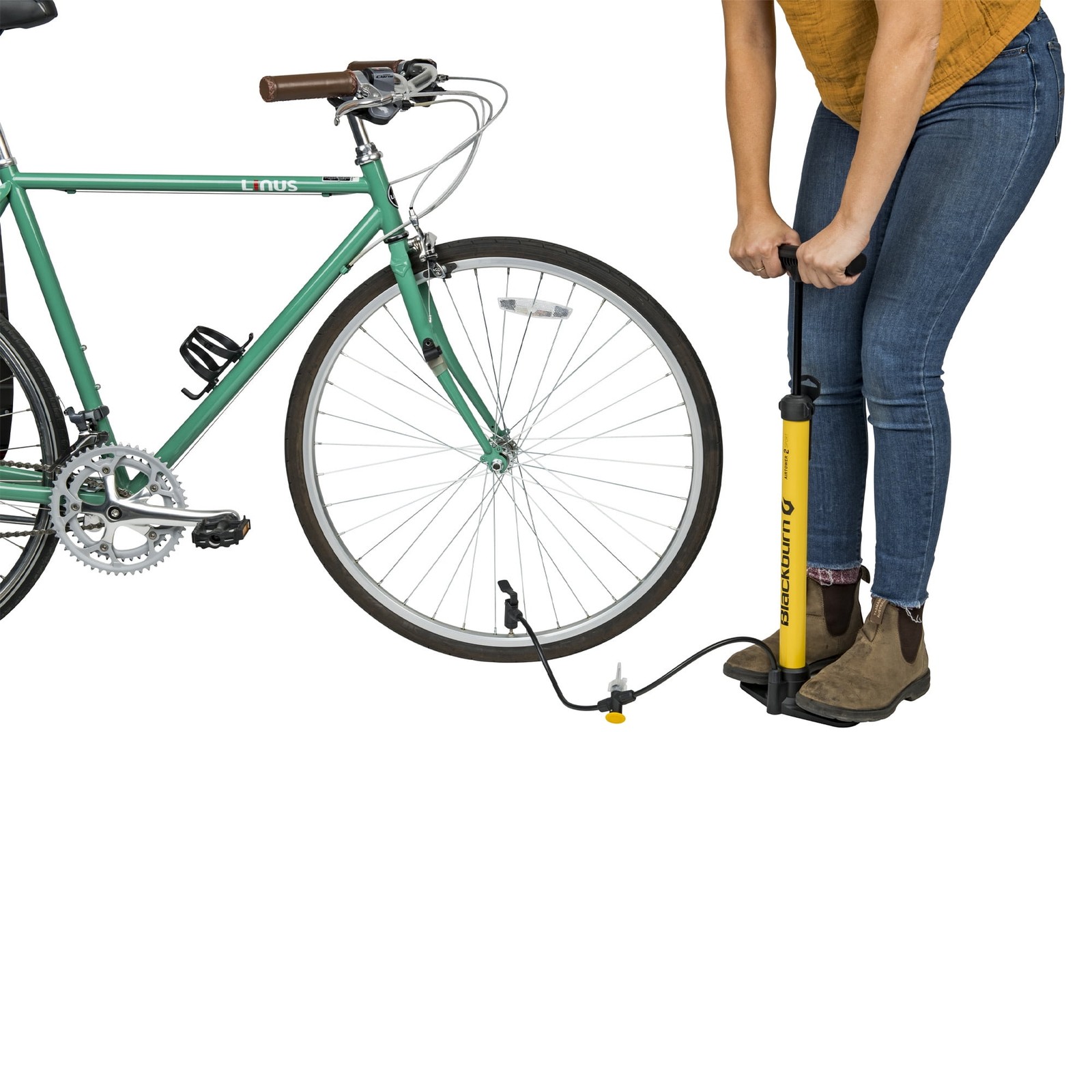 Blackburn Air Tower 2 Sport and Bicycle Floor Pump, 100 PSI, Yellow